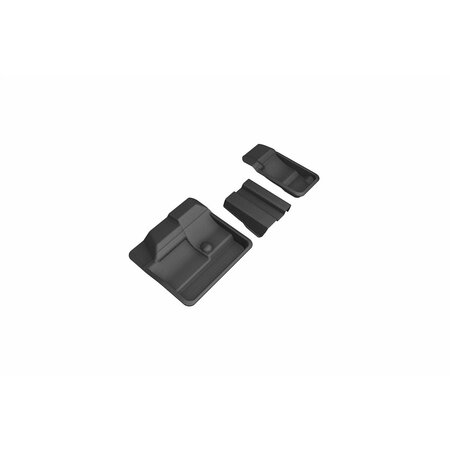 3D MATS USA Custom Fit, Raised Edge, Black, Thermoplastic Rubber Of Carbon Fiber Texture, 3 Piece L1TL03631509